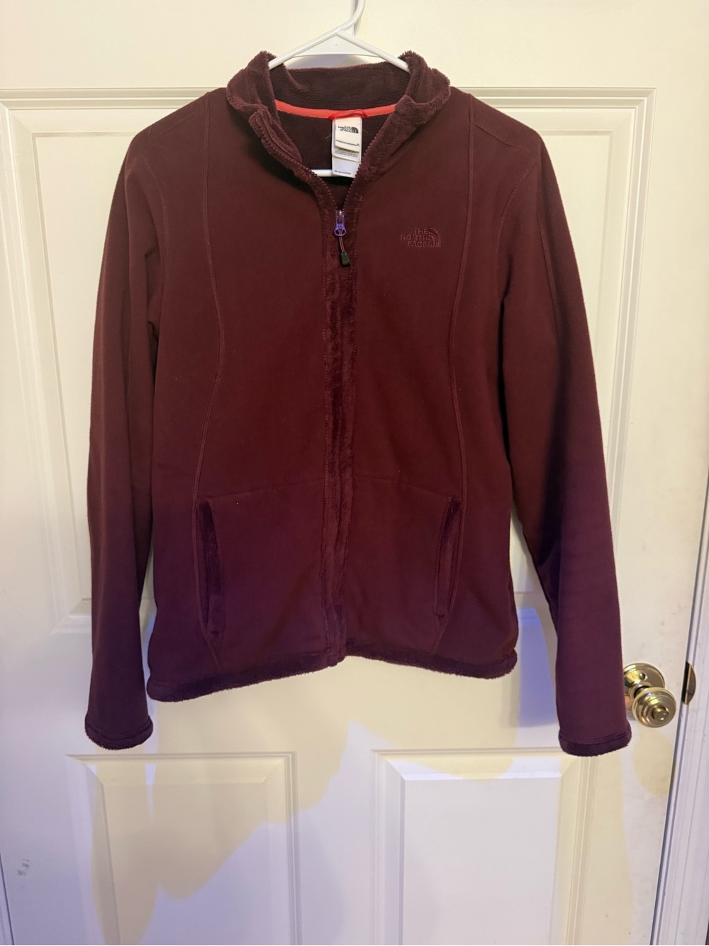 The North Face Maroon Full-Zip Fleece Jacket Women's Medium